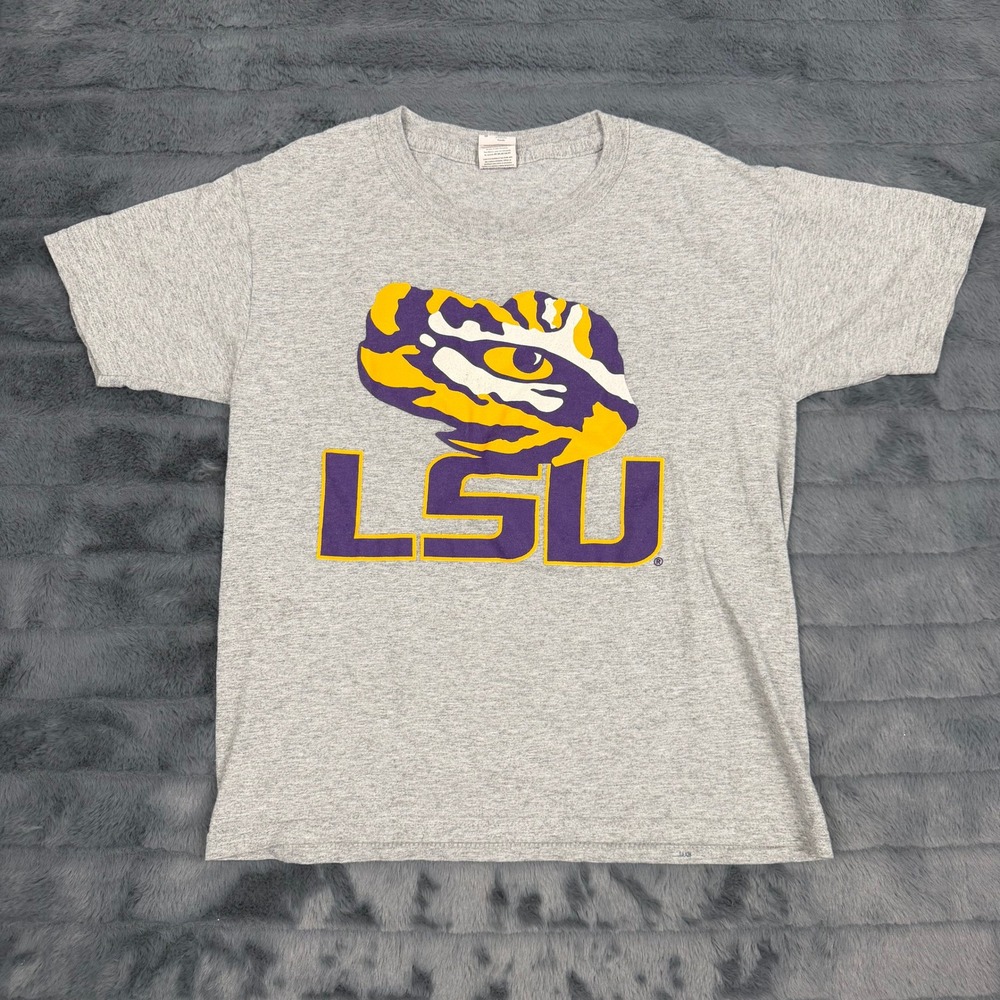 Fruit of the Loom LSU Tigers Youth Small Gray Short Sleeve T-Shirt 13395